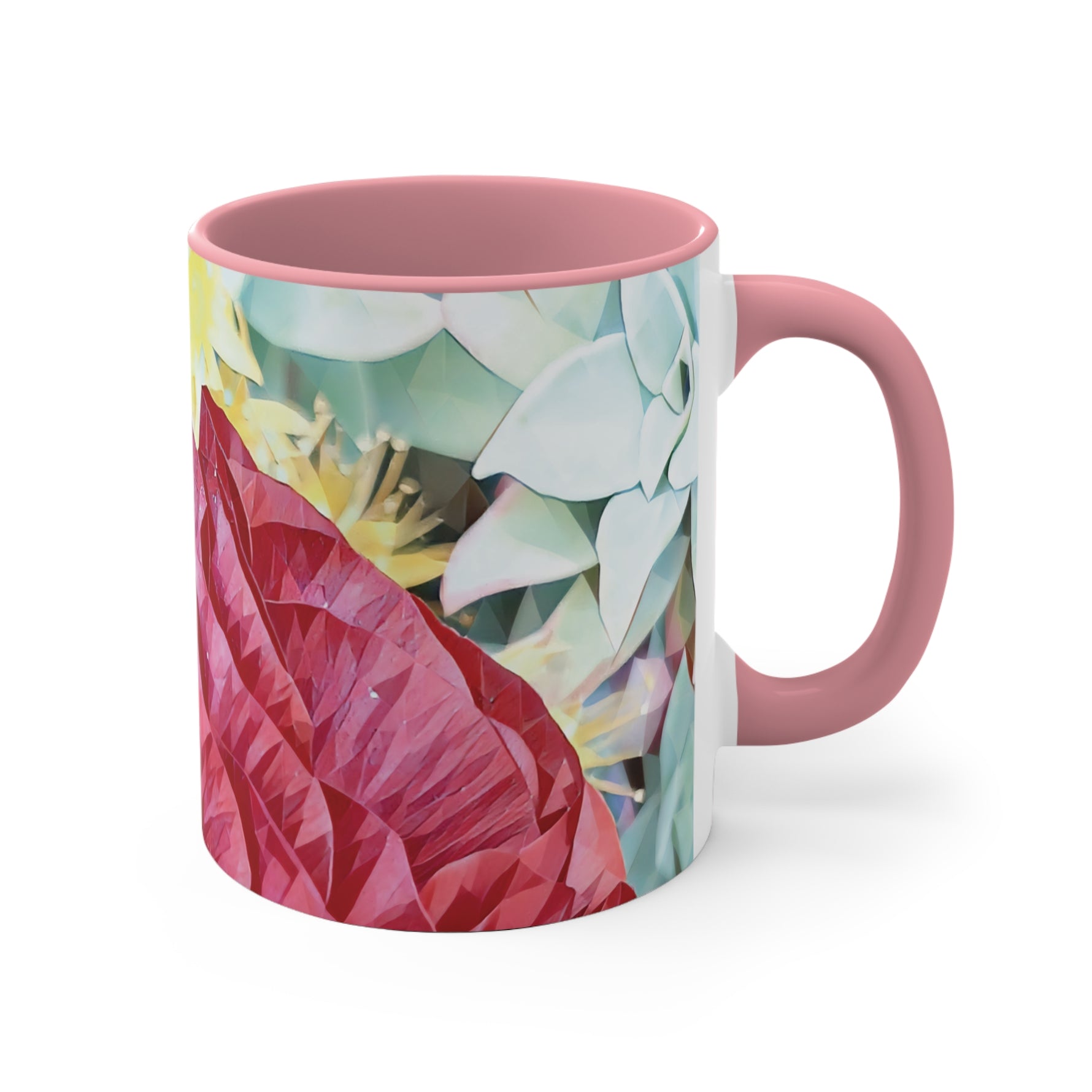 Mug 11oz - Poly Art - Flower of Dahlia in Red (Variant 2)