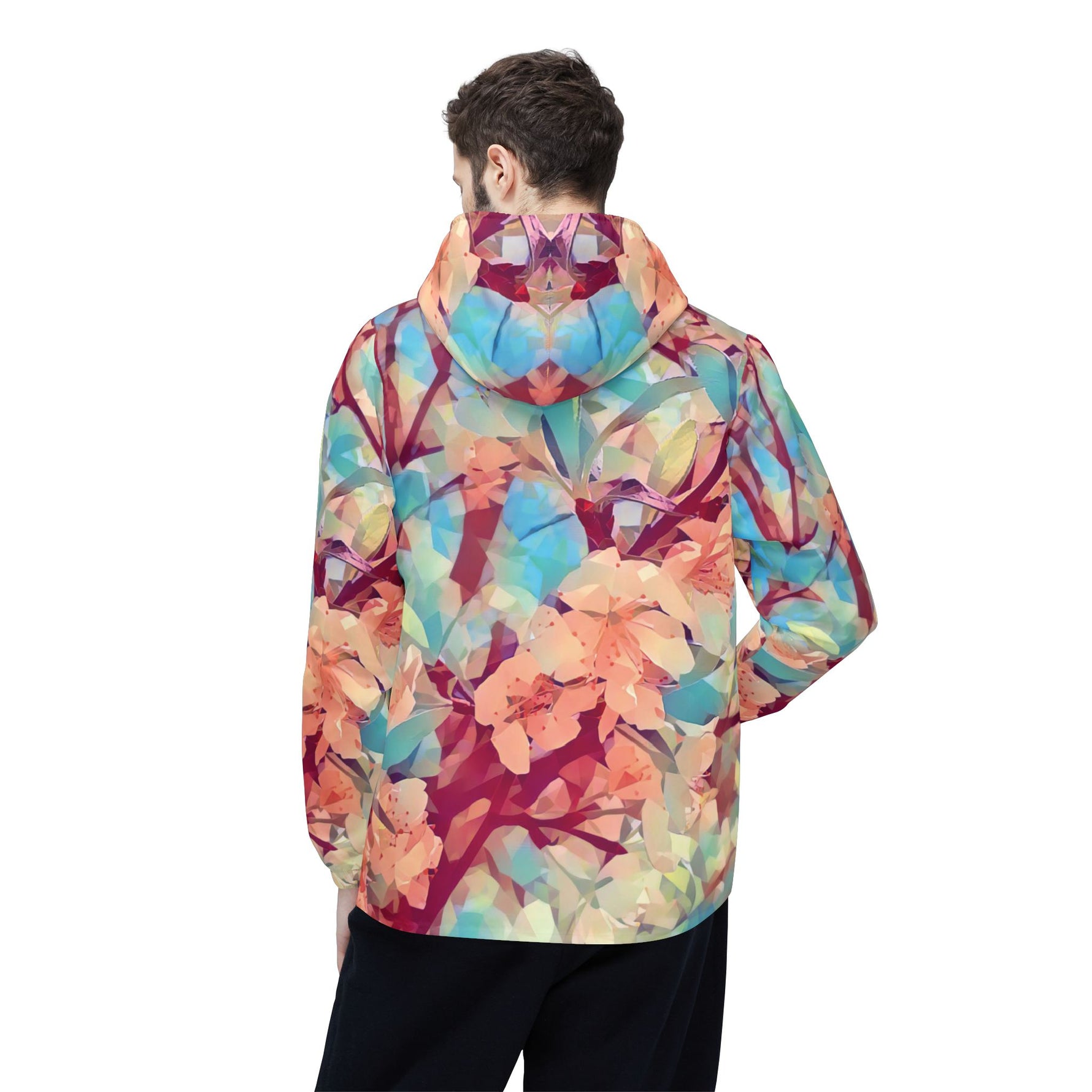 Windbreaker Jacket - Poly Art - Apple's Tree Flower (Variant 3)