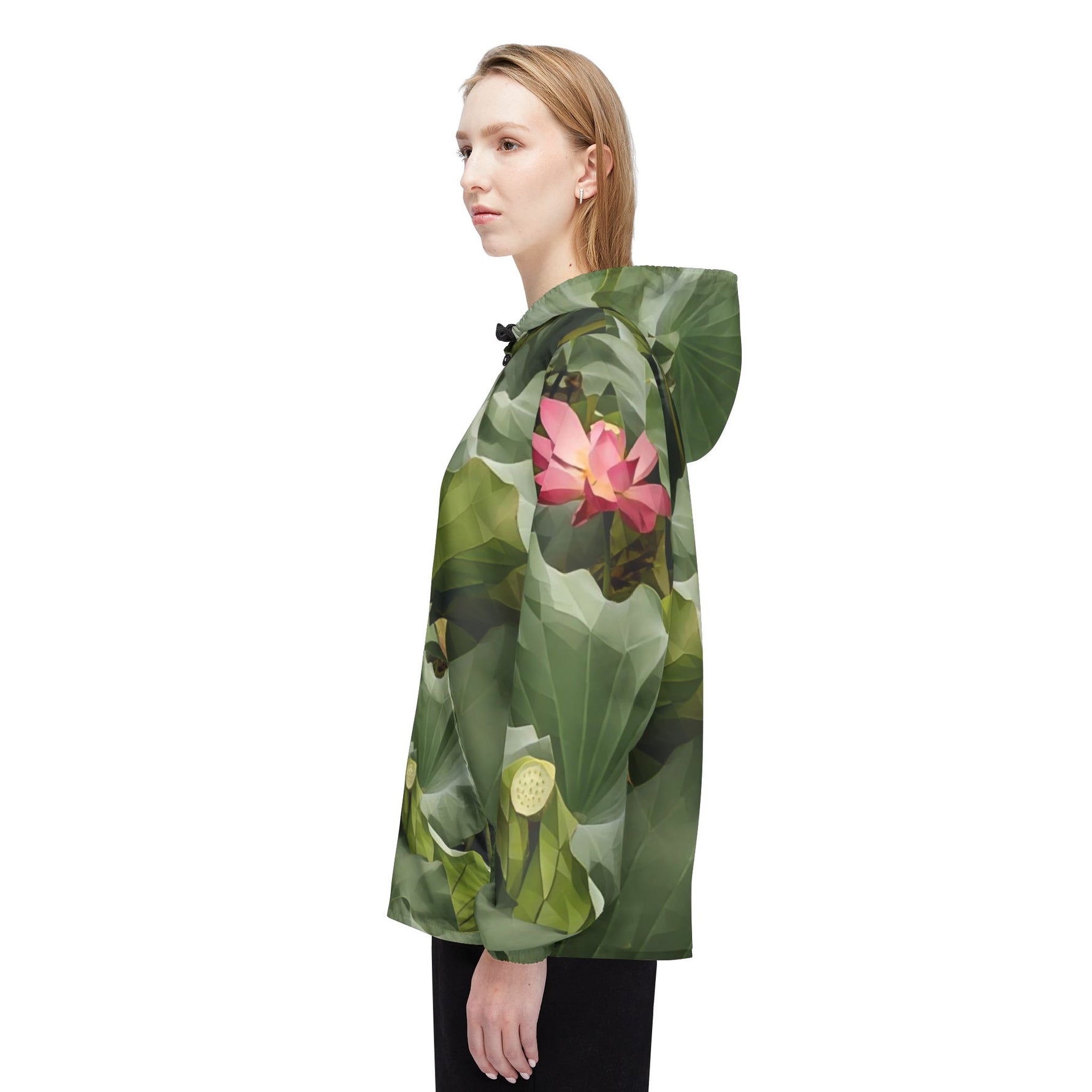 Windbreaker Jacket - Poly Art - Flower of Lotus