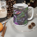 Ceramic White Cup 15oz - Poly Art - Flower of Cephalanthera Rubra