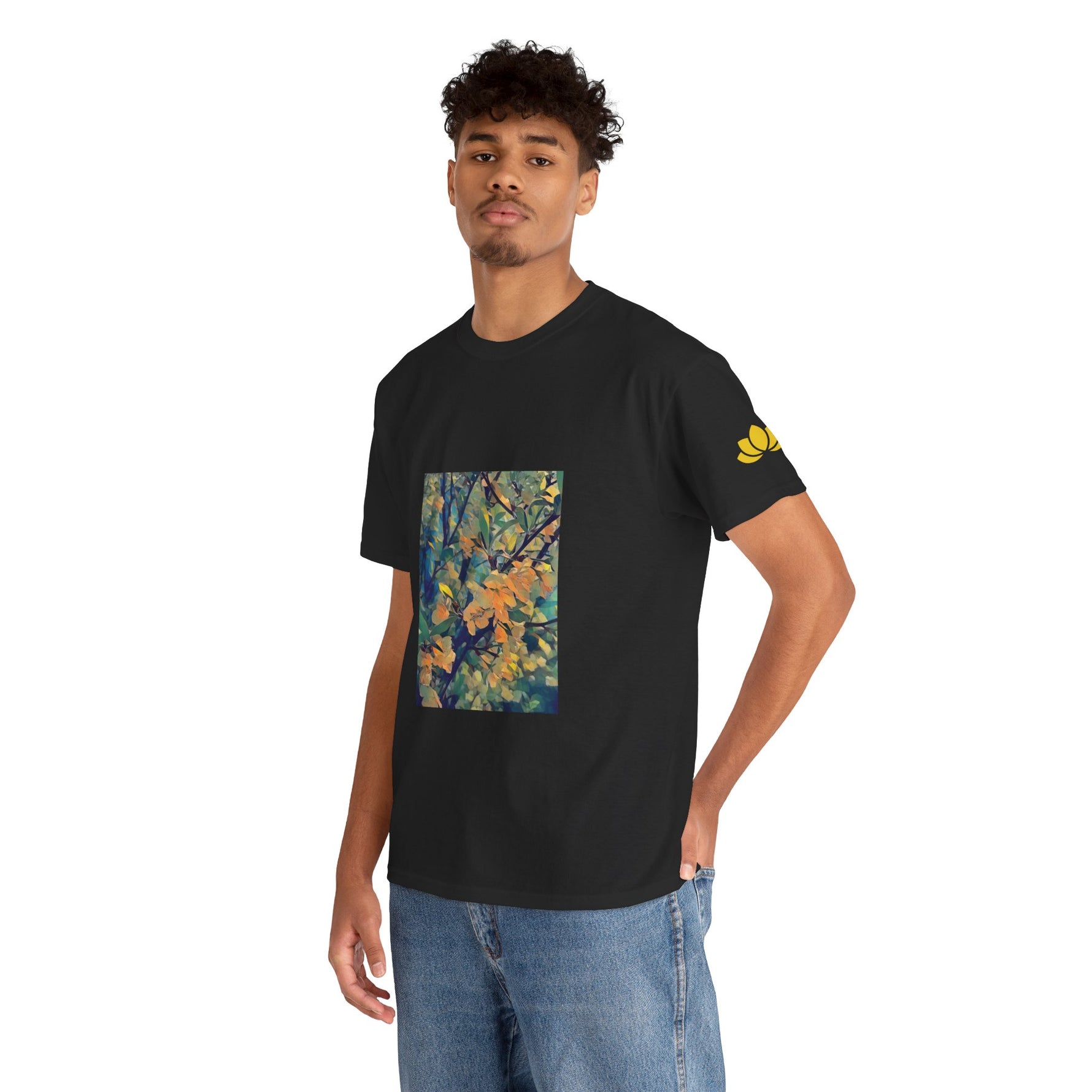 Unisex Heavy Cotton Tee - Poly Art - Apple's Tree Flower (Variant 2)