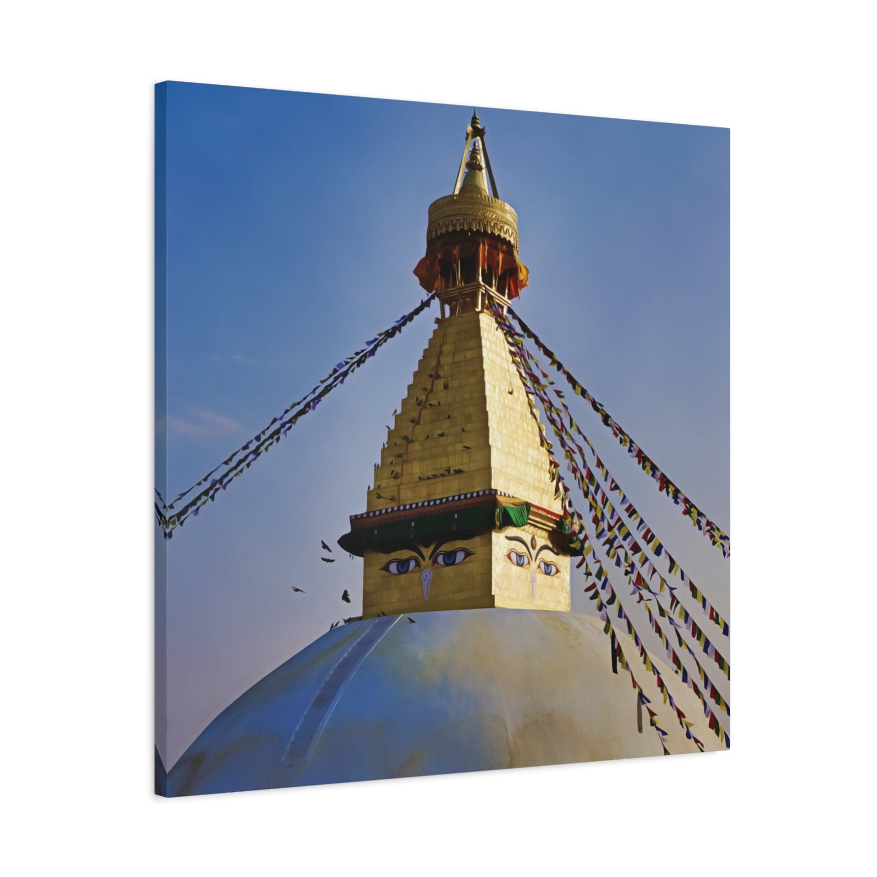 Stretched Matte Canvas - Nepal, Stupa with Buddha's Eyes (Variant 6)