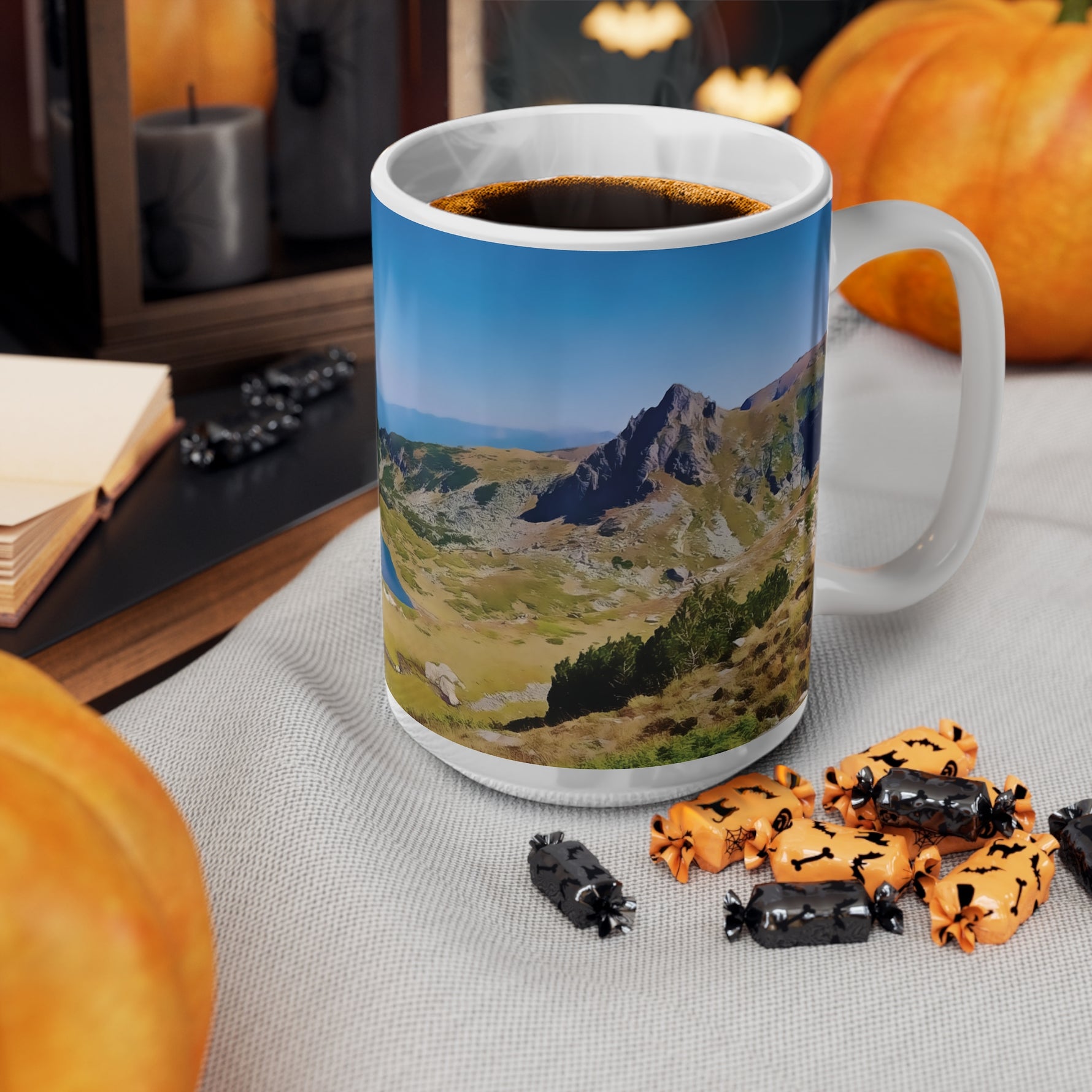 Ceramic White Cup 15oz - Rila Lakes, Bulgaria (Variant 1)