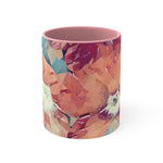 Mug 11oz - Poly Art - Flowers in sky blue and red (Variant 1)