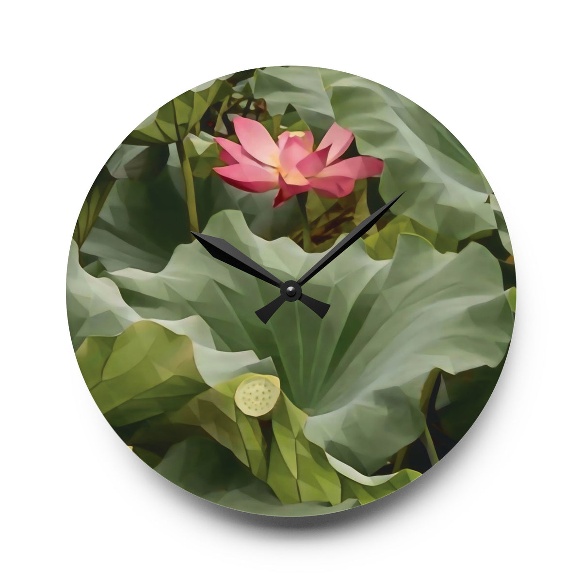 Acrylic Wall Clock - Poly Art - Flower of Lotus (Variant 2)
