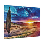 Stretched Matte Canvas - Poly Art - Tuscan Landscape (Variant 2)