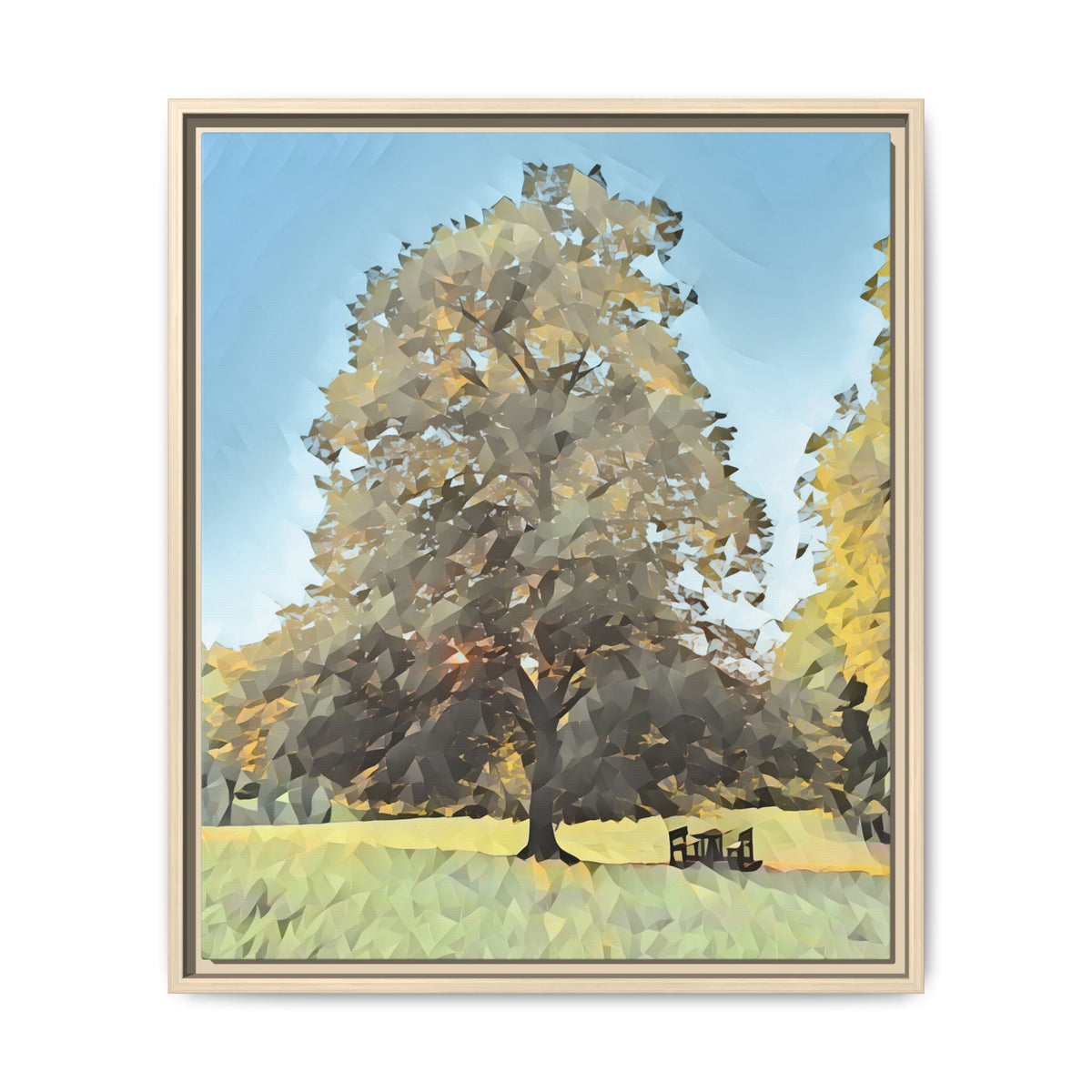 Rooted in Light | Poly Art | Framed Canvas