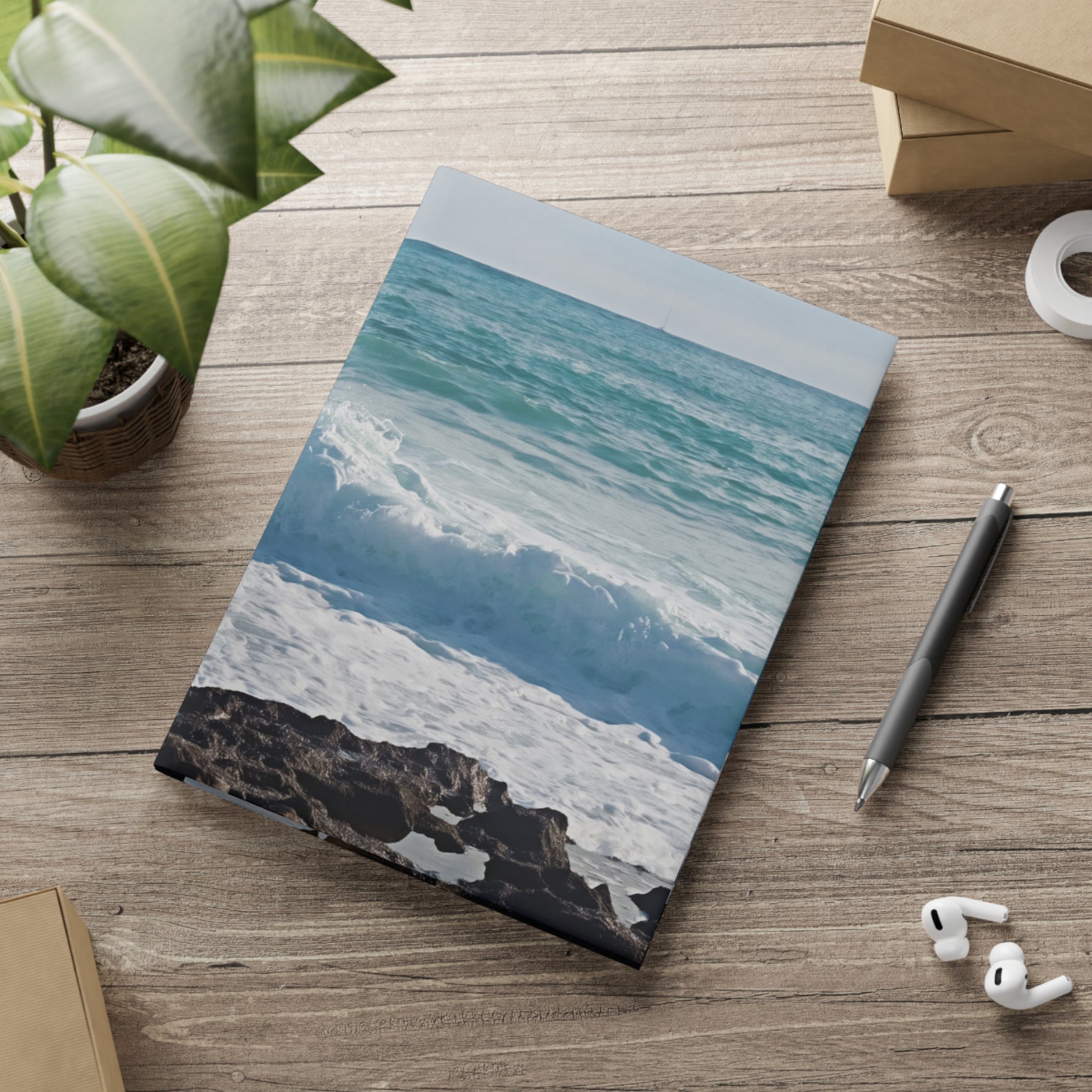 Hardcover Notebook with Puffy Covers - Sea Landscape (Variant 06)