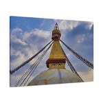 Stretched Matte Canvas - Nepal, Stupa with Buddha's Eyes (Variant 3)