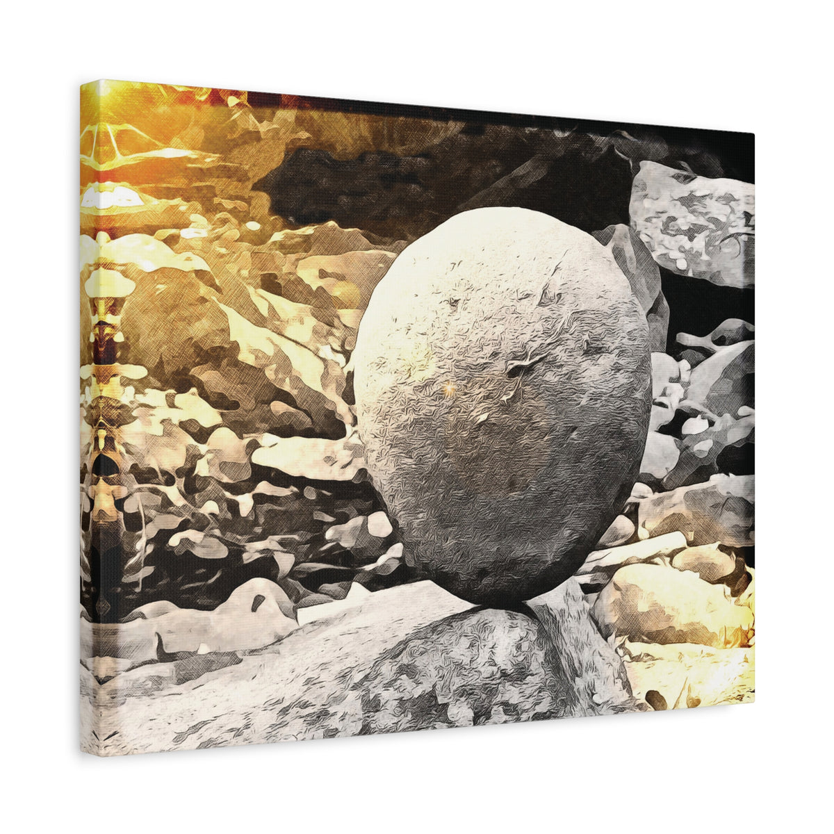 Stretched Matte Canvas - Stone Balance (Variant 1)