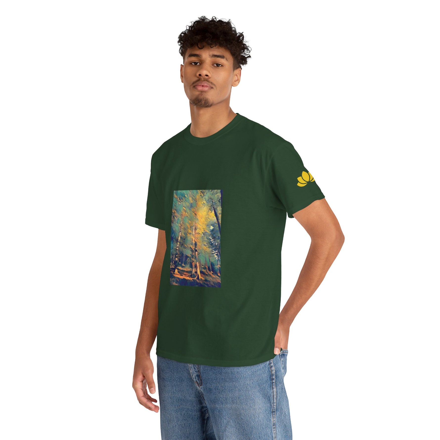 Unisex Heavy Cotton Tee - Poly Art - Forest (Variant 2)