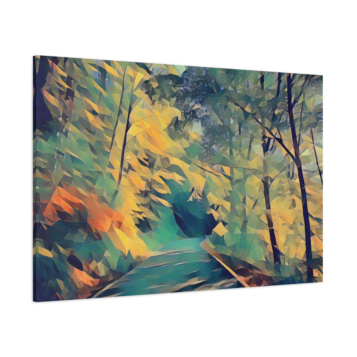 Stretched Matte Canvas - Poly Art - Forest (Variant 07)