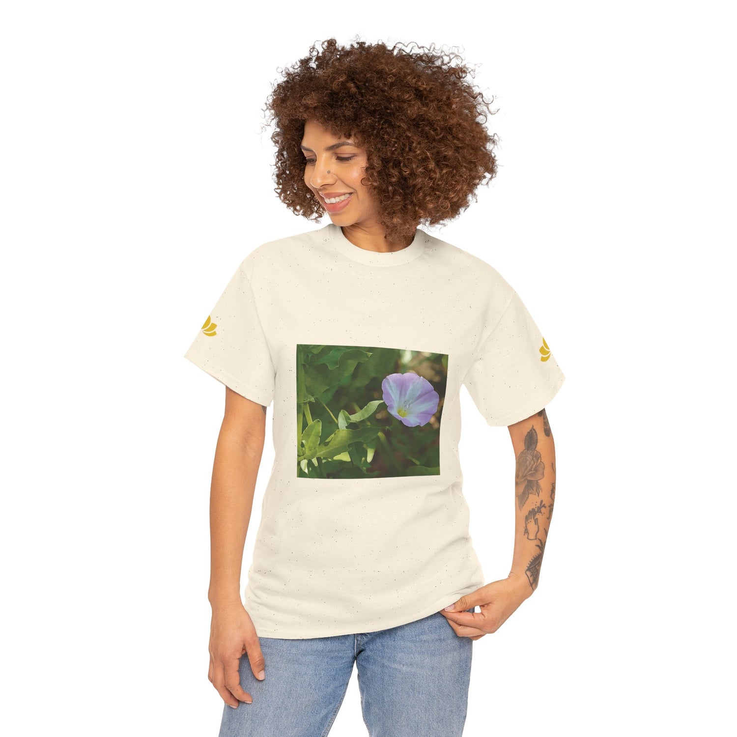 Unisex Heavy Cotton Tee - Flower of Convolvulus Arvensis/Vilucchio