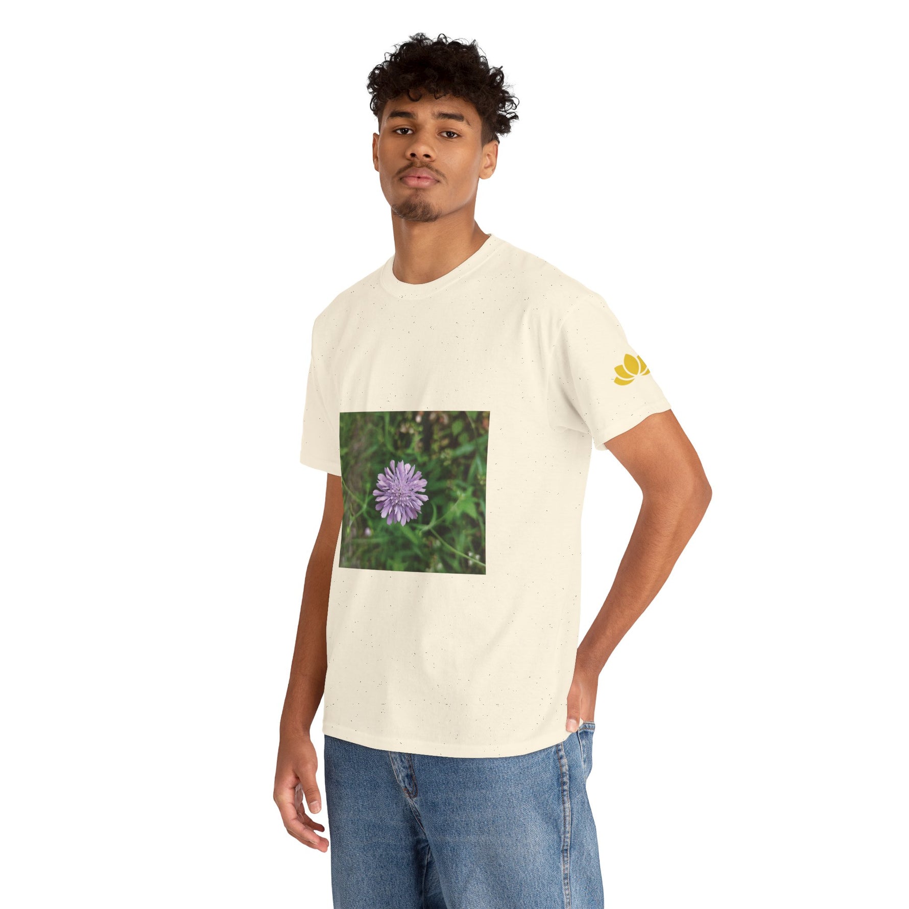 Unisex Heavy Cotton Tee - Flower of Knautia Integrifolia (Ambretta Annuale)