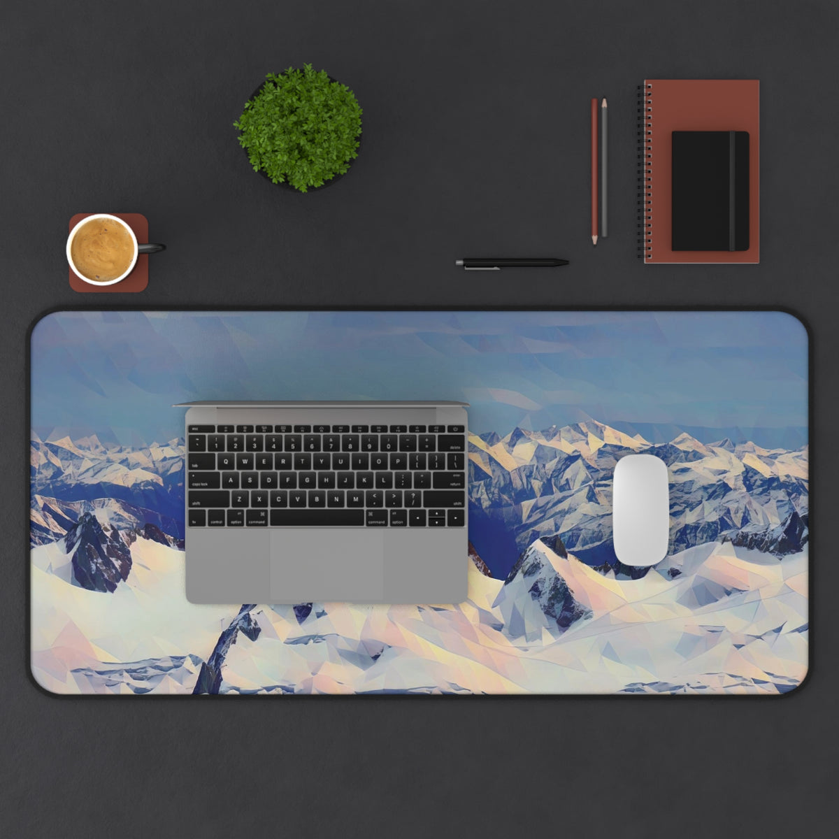 Desk Mat - Poly Art - View from Mont Blanc (Variant 1)