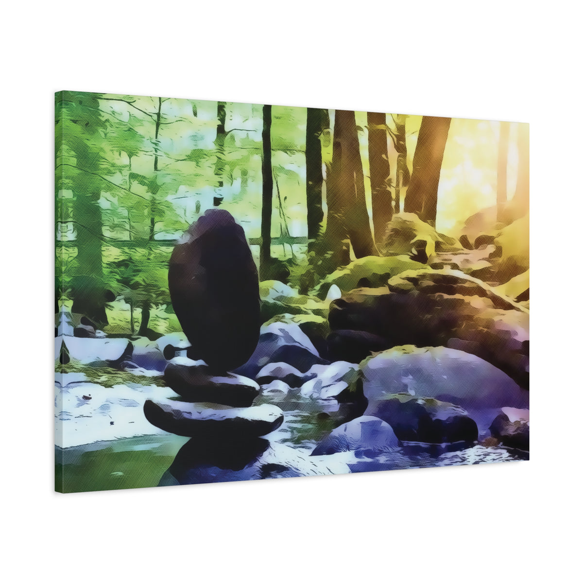 Stretched Matte Canvas - Stone Balance (Variant 2)