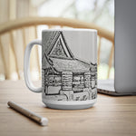 Ceramic White Cup 15oz - China's Beauty (B&W Variant)