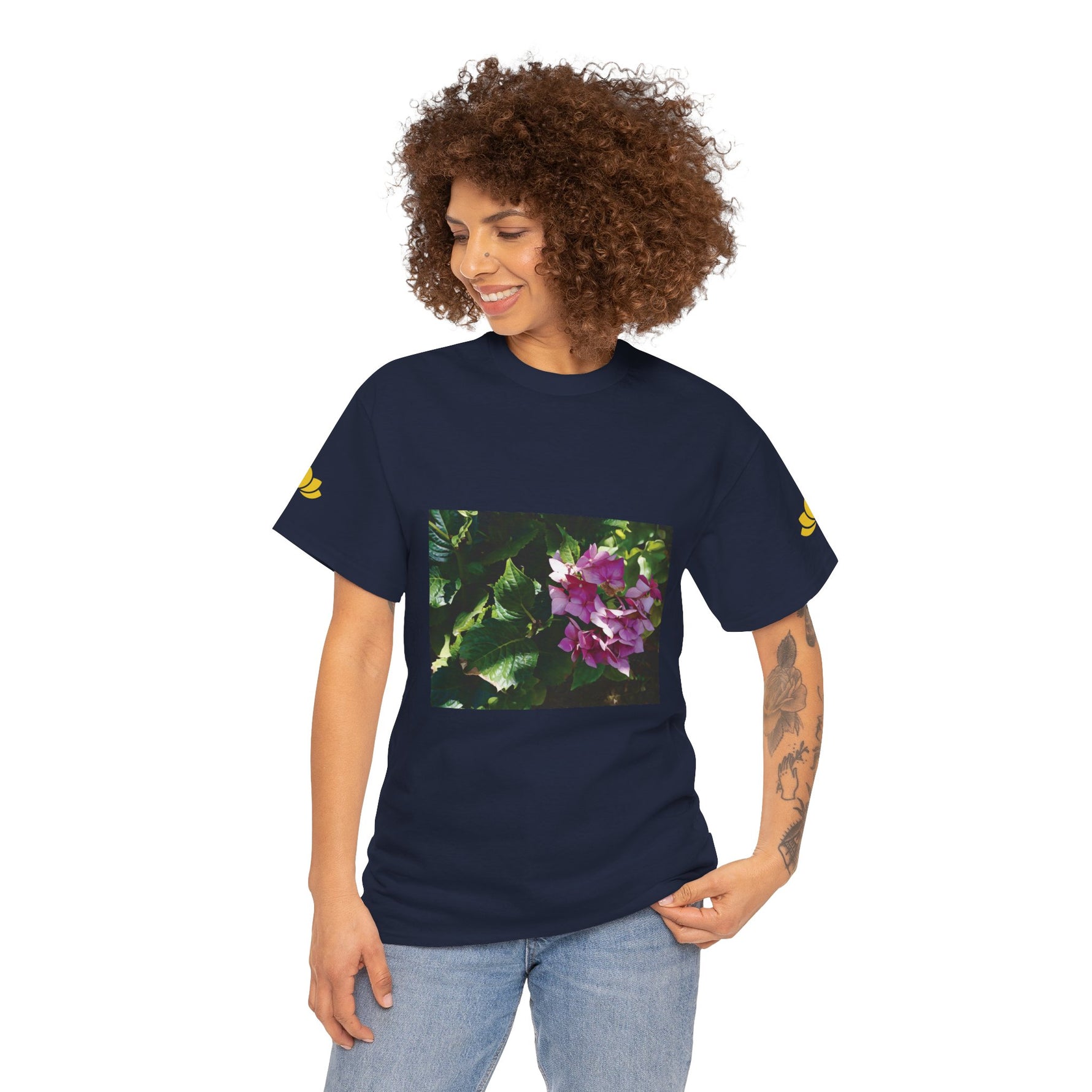 Unisex Heavy Cotton Tee - Flower of Ortensia/Hydrangea Macrophylla