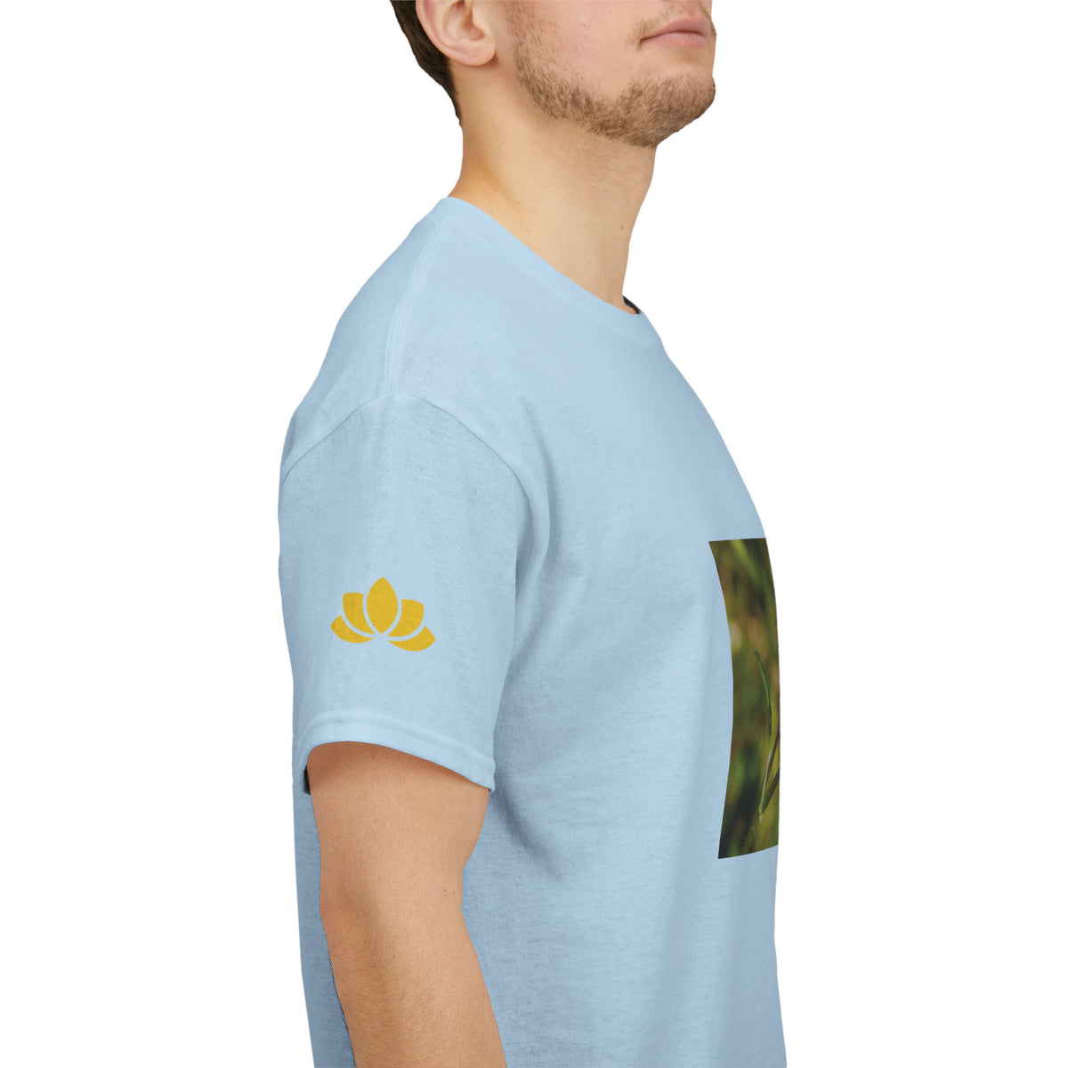 Unisex Heavy Cotton Tee - Flower, White