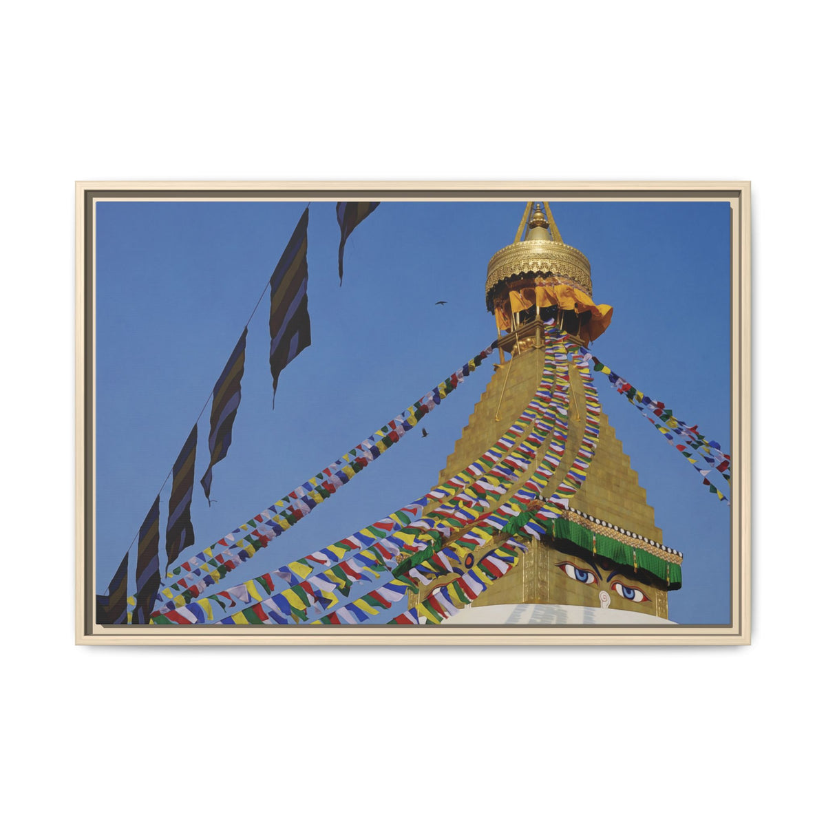 Nepal, Buddha Stupa (Lungta)| Framed Canvas