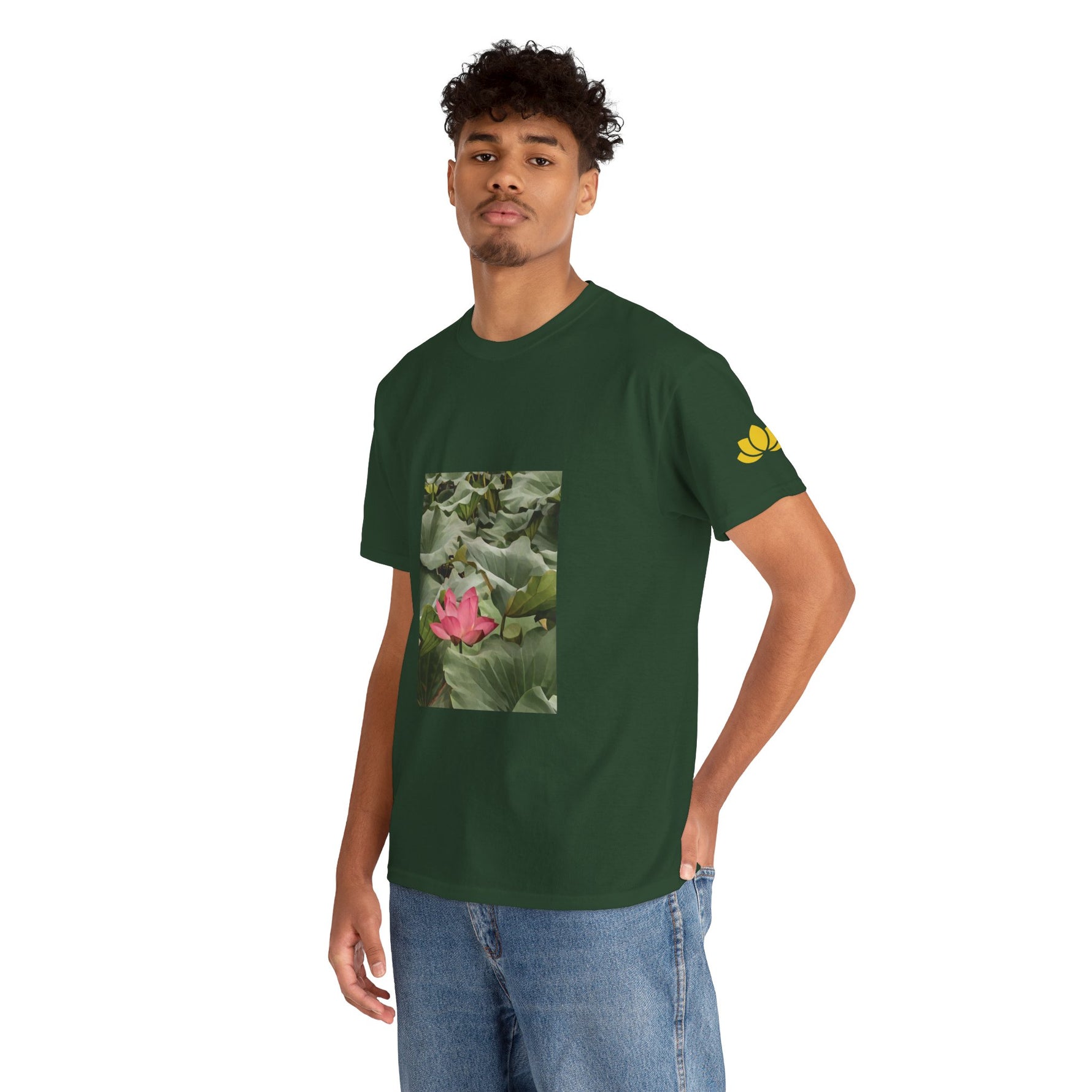 Unisex Heavy Cotton Tee - Poly Art - Flower of Lotus (Variant 1)