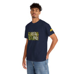 Unisex Heavy Cotton Tee - Flower, White