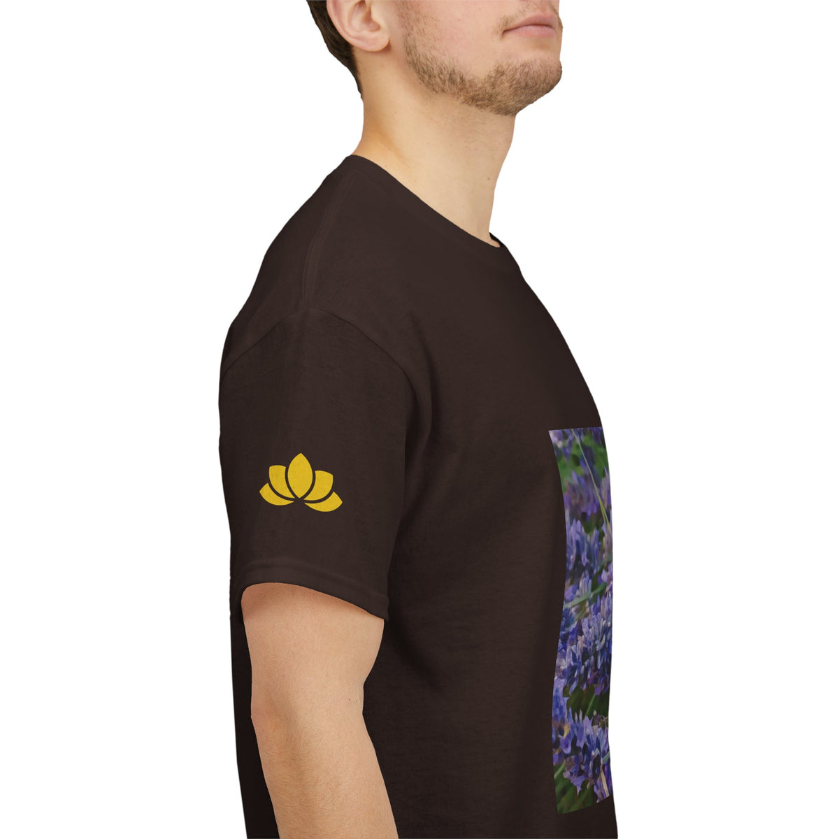 Unisex Heavy Cotton Tee - Flower of Lavender and Chamomile