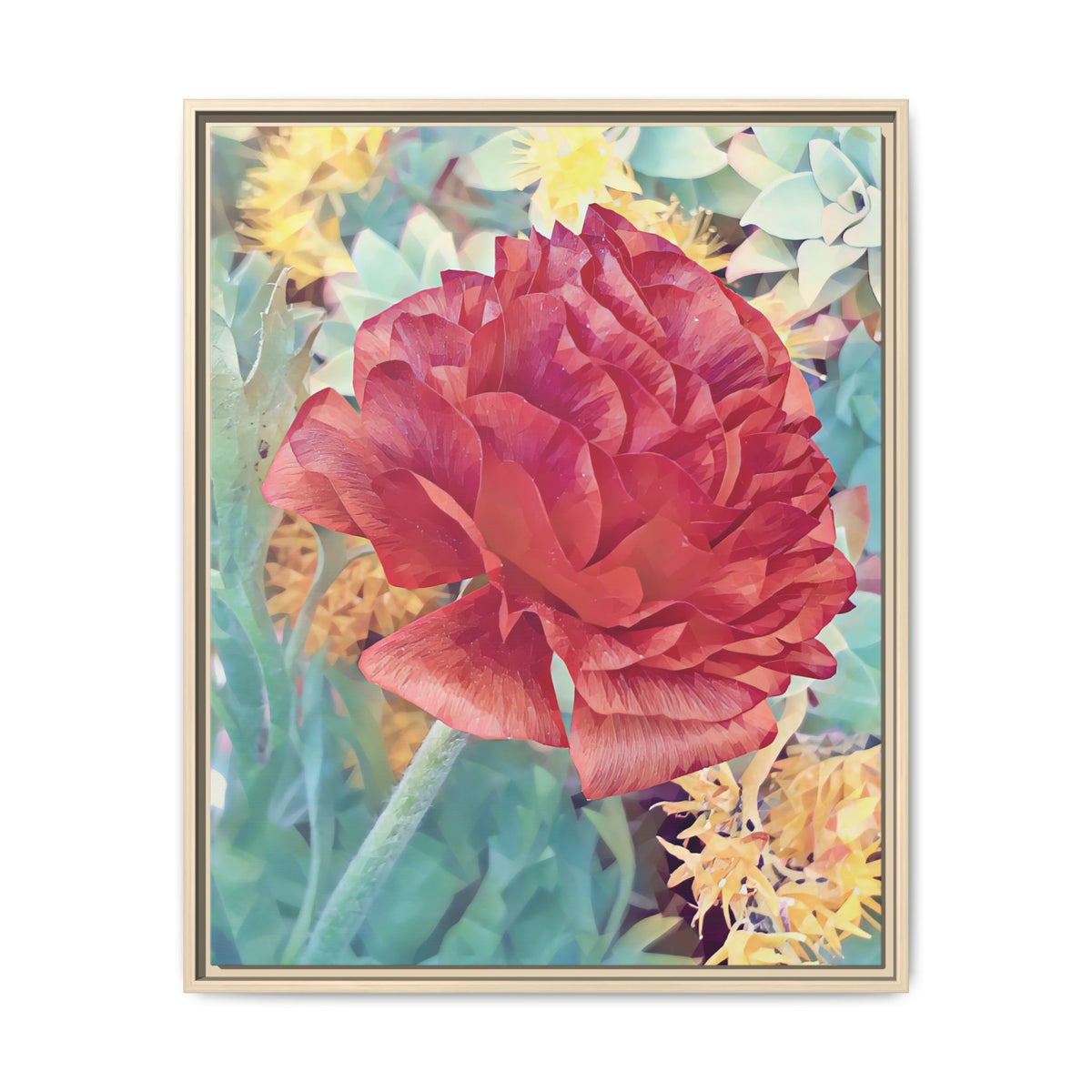 Dahlia | Poly Art | Framed Canvas