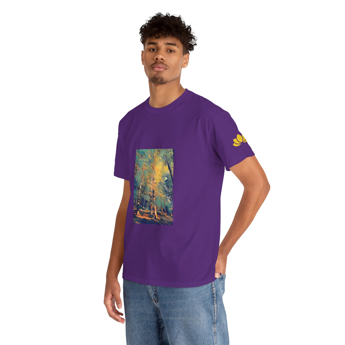 Unisex Heavy Cotton Tee - Poly Art - Forest (Variant 2)