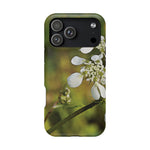 Magnetic Tough Phone Case - Flower, White