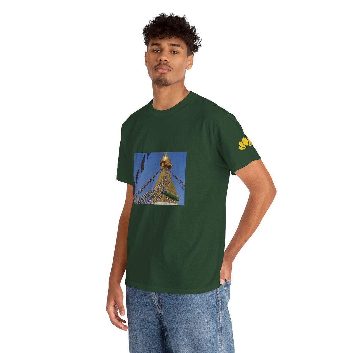 Unisex Heavy Cotton Tee - Nepal, Buddha's Eyes (Variant 2)