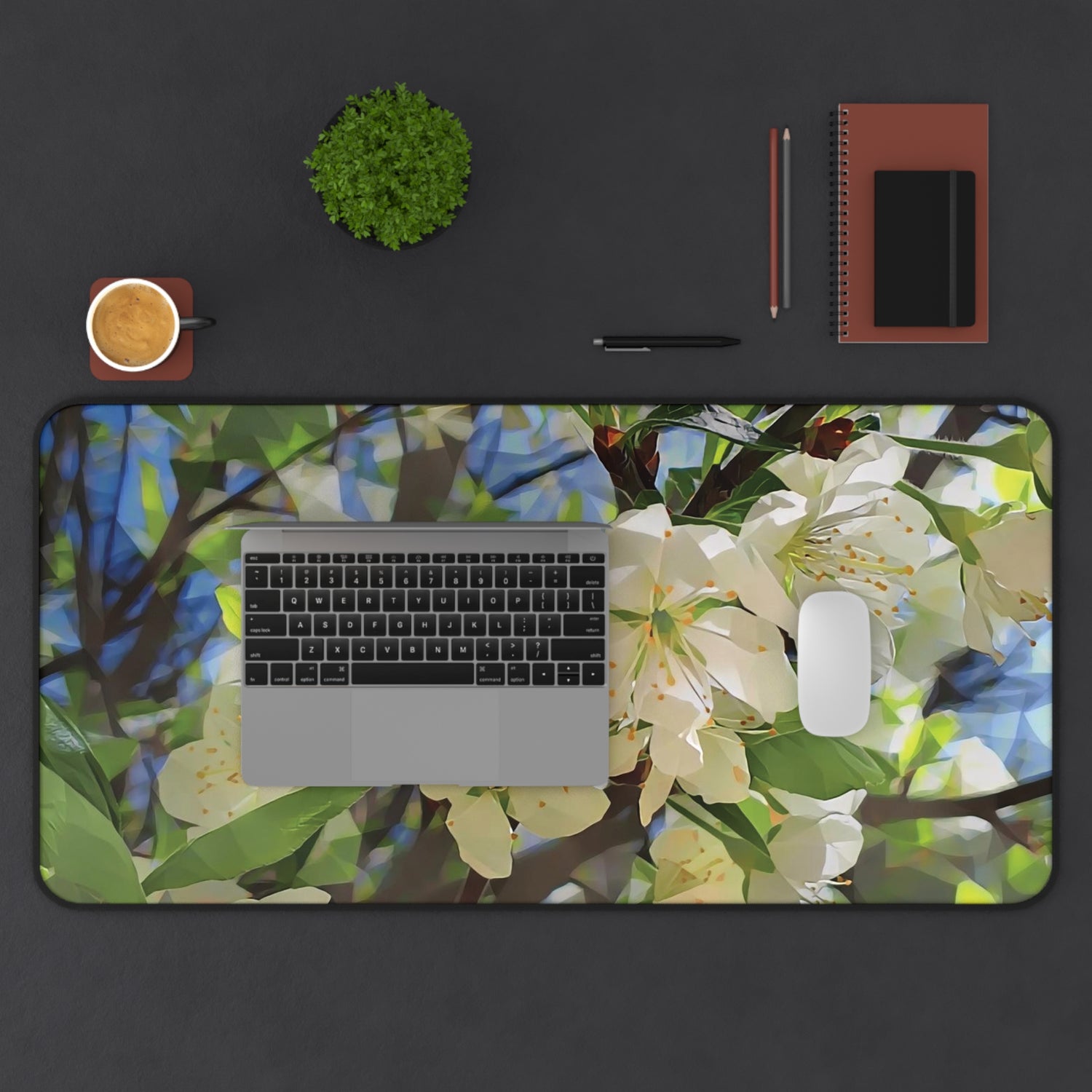 Desk Mat - Poly Art - Apple's Tree Flower (Variant 1)