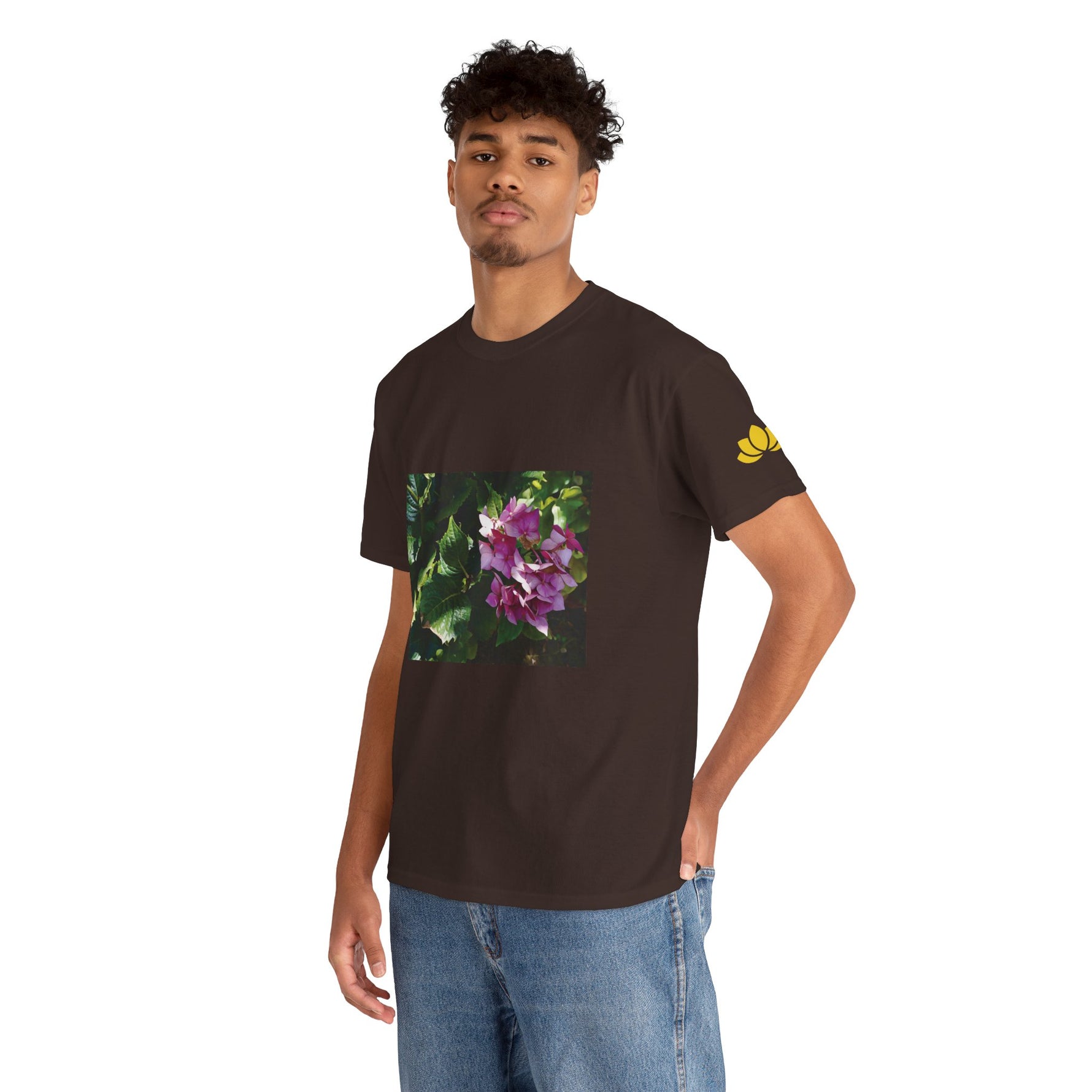 Unisex Heavy Cotton Tee - Flower of Ortensia/Hydrangea Macrophylla
