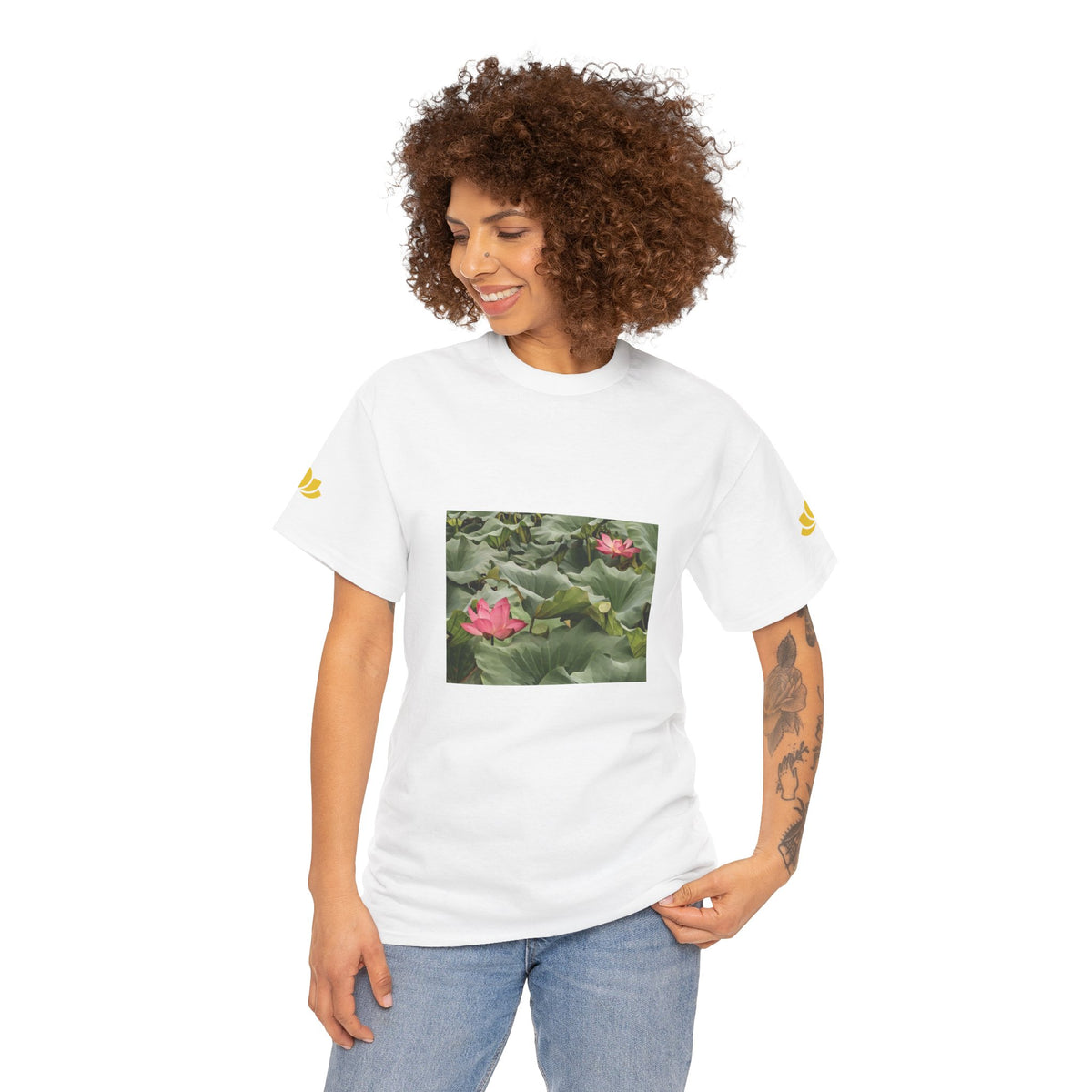 Unisex Heavy Cotton Tee - Poly Art - Flower of Lotus (Variant 3)
