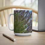 Ceramic White Cup 15oz - Flower of Lavender with bombus insect (Variant 1)
