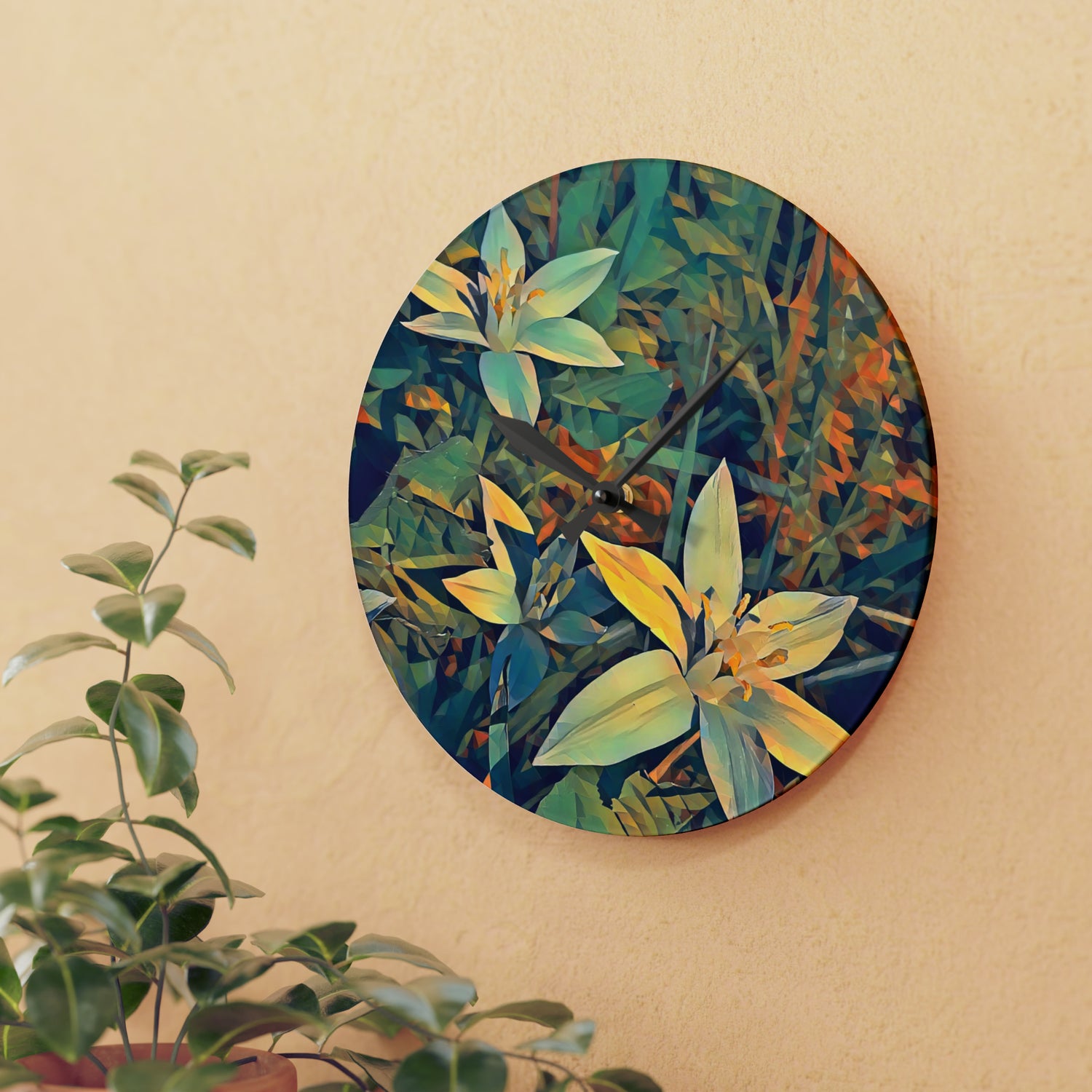 Acrylic Wall Clock - Poly Art - Flower of Ornithogalum (Variant 2)