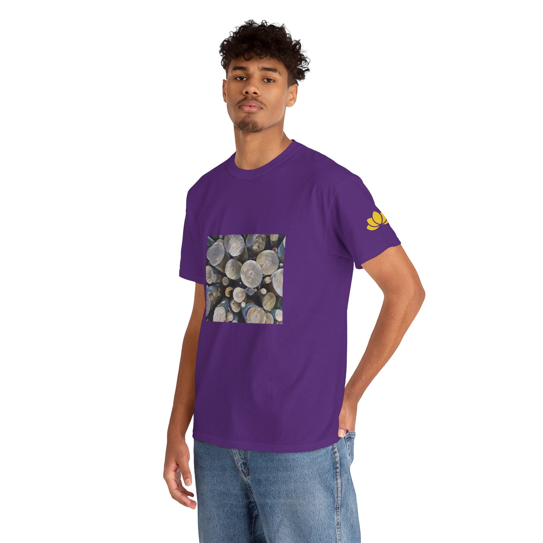 Unisex Heavy Cotton Tee - Poly Art - Wooden Trunks (Variant 1)