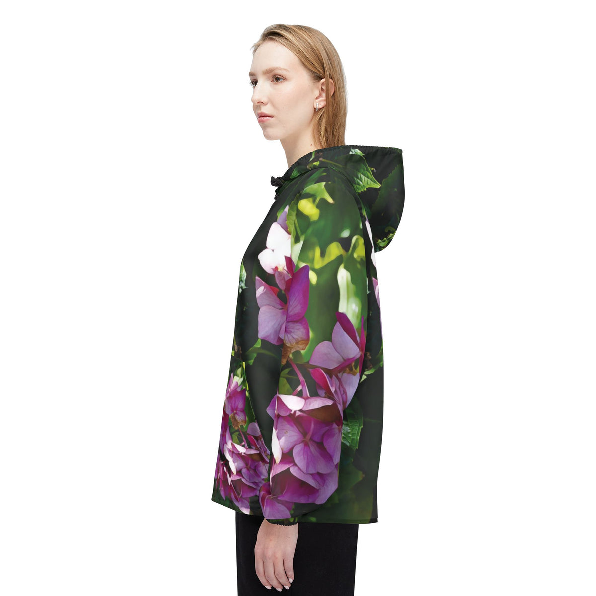 Windbreaker Jacket - Flower of Ortensia/Hydrangea Macrophylla