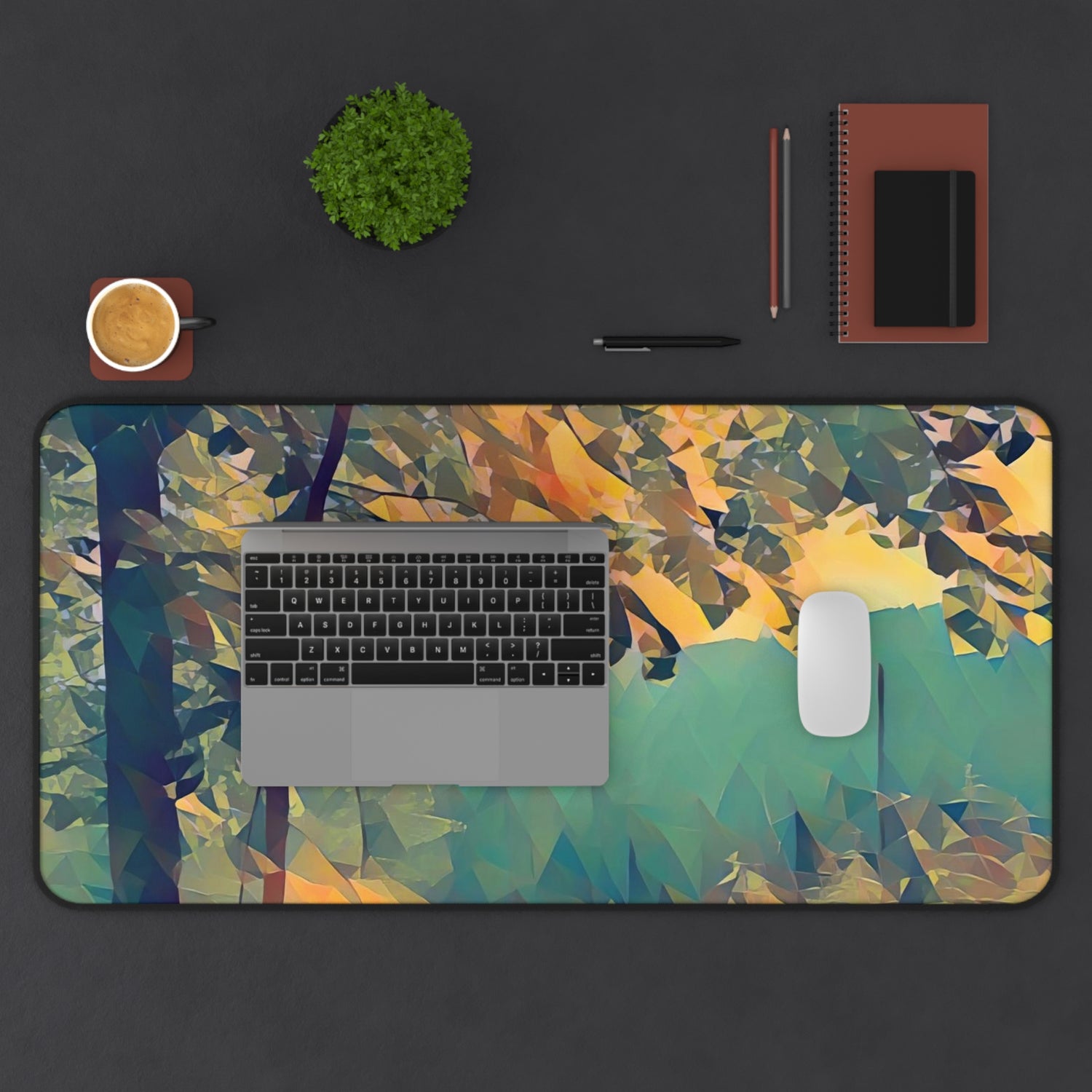 Desk Mat - Poly Art - Forest (Variant 04)