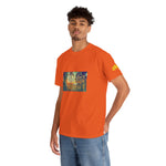 Unisex Heavy Cotton Tee - Poly Art - Forest Sunset (Variant 1)