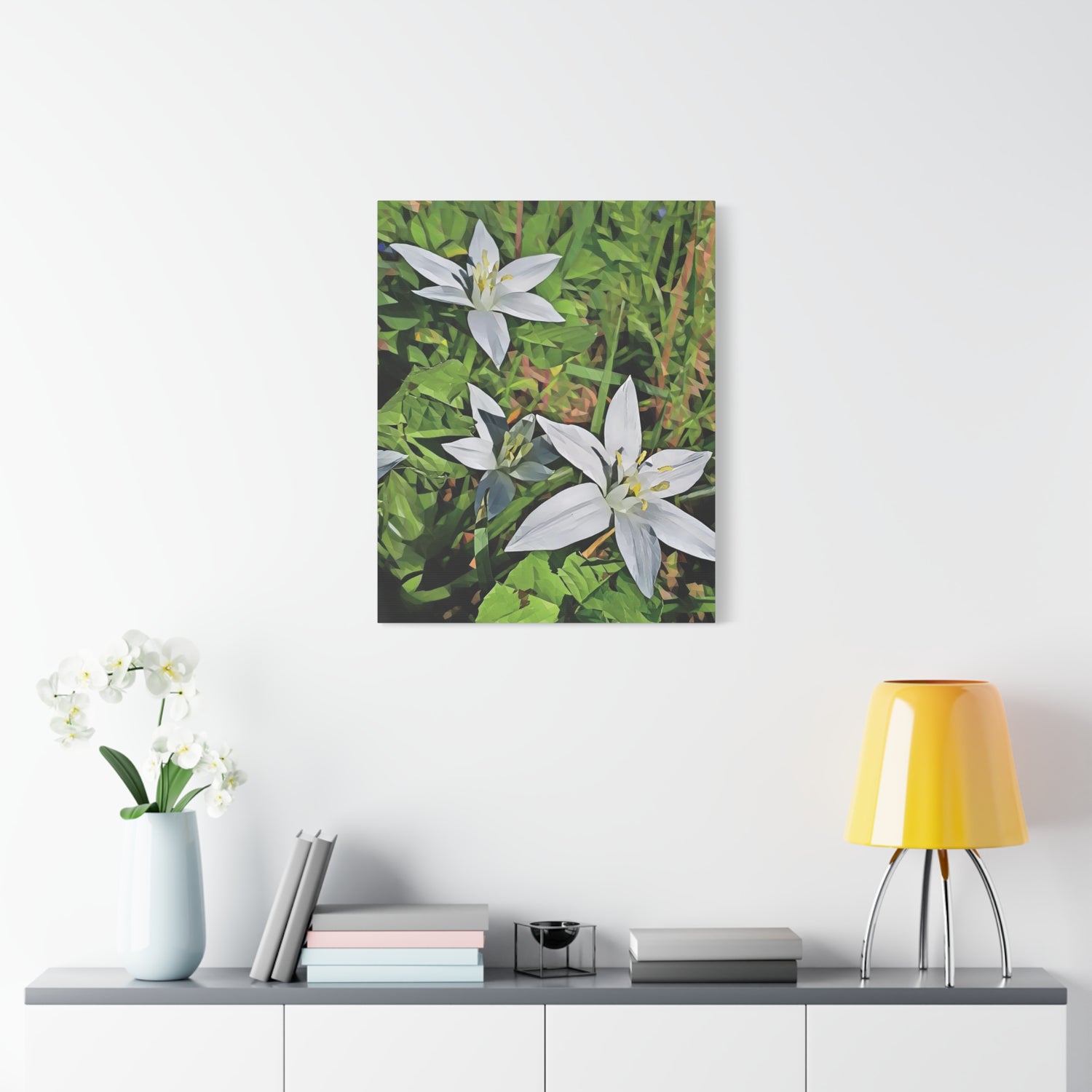 Stretched Matte Canvas - Poly Art - Flower of Ornithogalum (Variant 1)