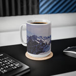 Ceramic White Cup 15oz - View from Mont Blanc (Variant 2)