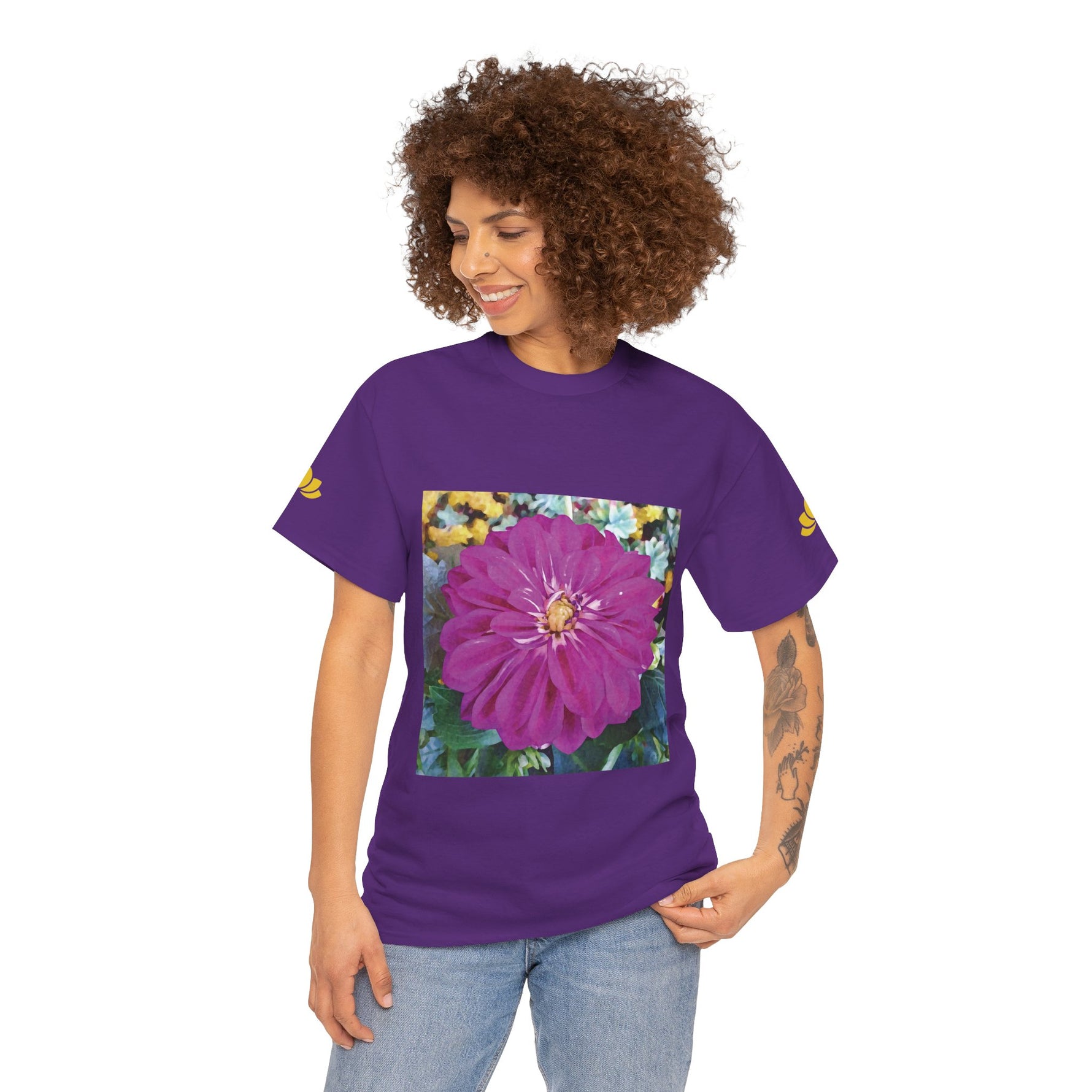 Unisex Heavy Cotton Tee - Flower of Dahlia