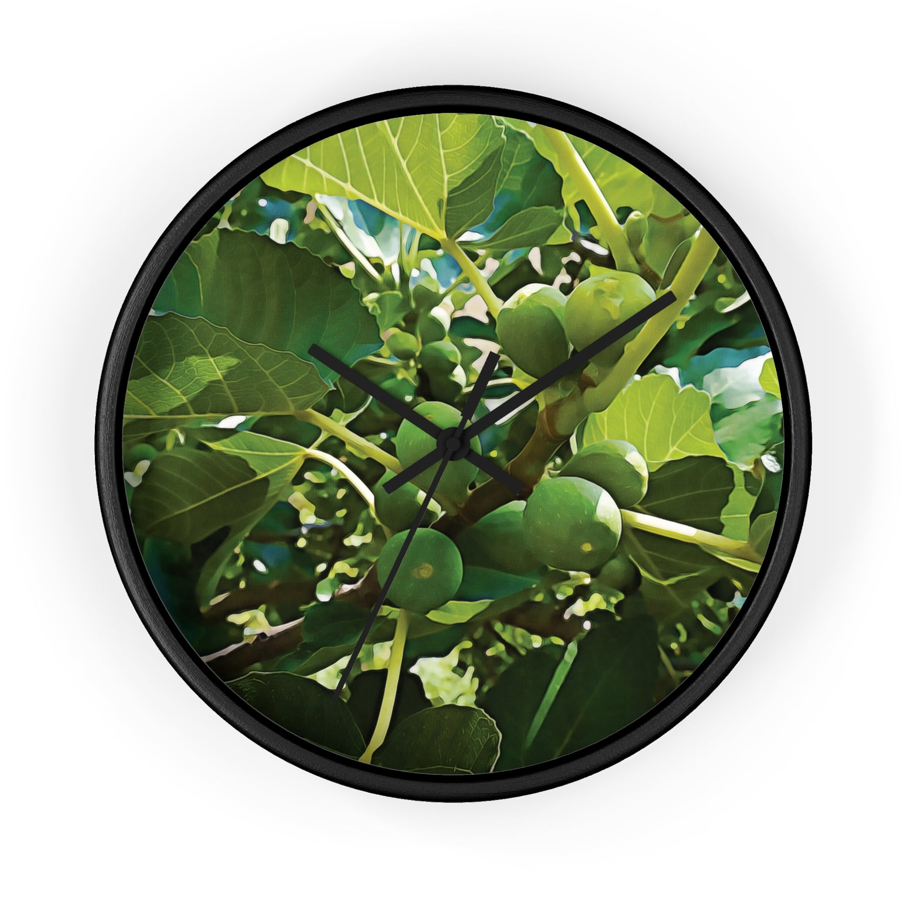 Wall Clock - Fig's Plant, with Fruits and Leaves