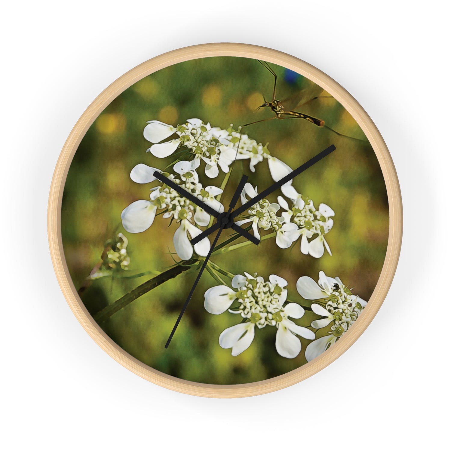 Wall Clock - Flower with a small insect