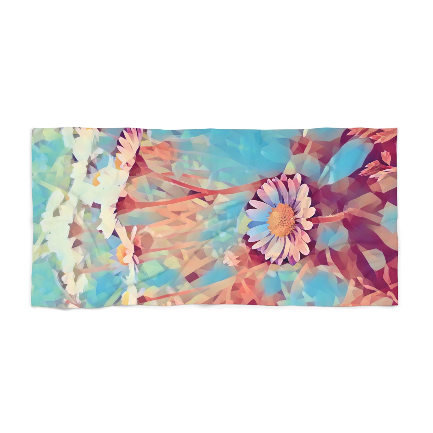 Beach Towel – Poly Art - Flower of Daisies (Variant 3)