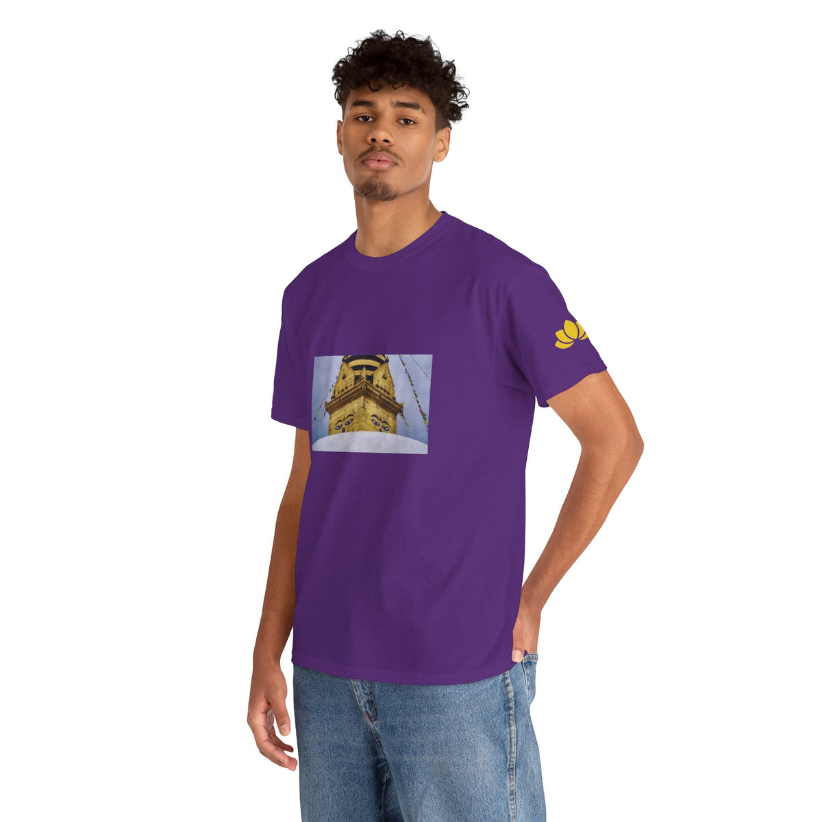 Unisex Heavy Cotton Tee - Nepal, Buddha's Eyes (Variant 4)