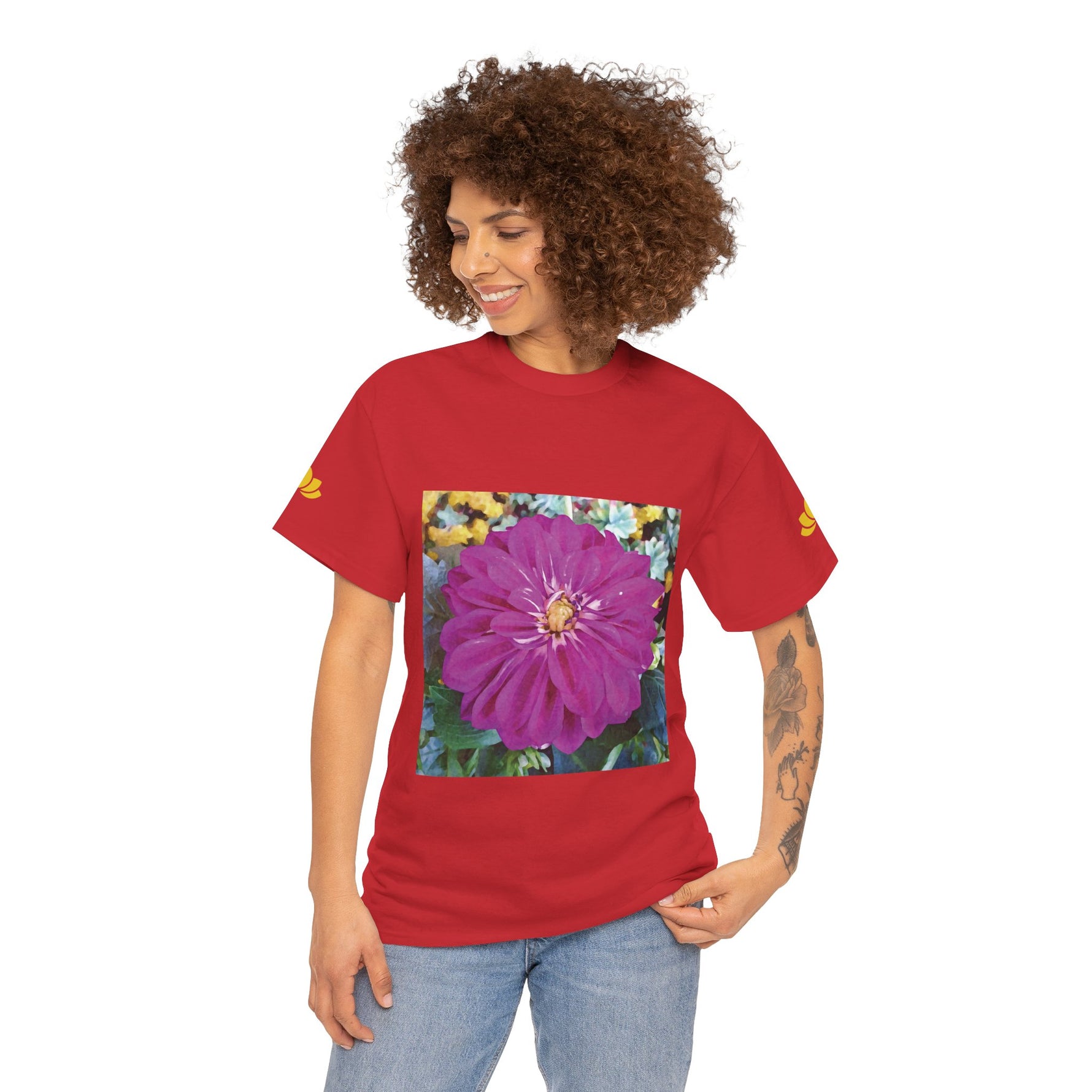 Unisex Heavy Cotton Tee - Flower of Dahlia