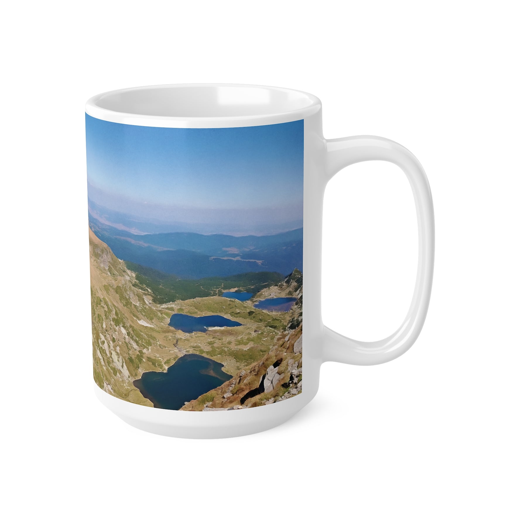 Ceramic White Cup 15oz - Rila Lakes, Bulgaria (Variant 2)