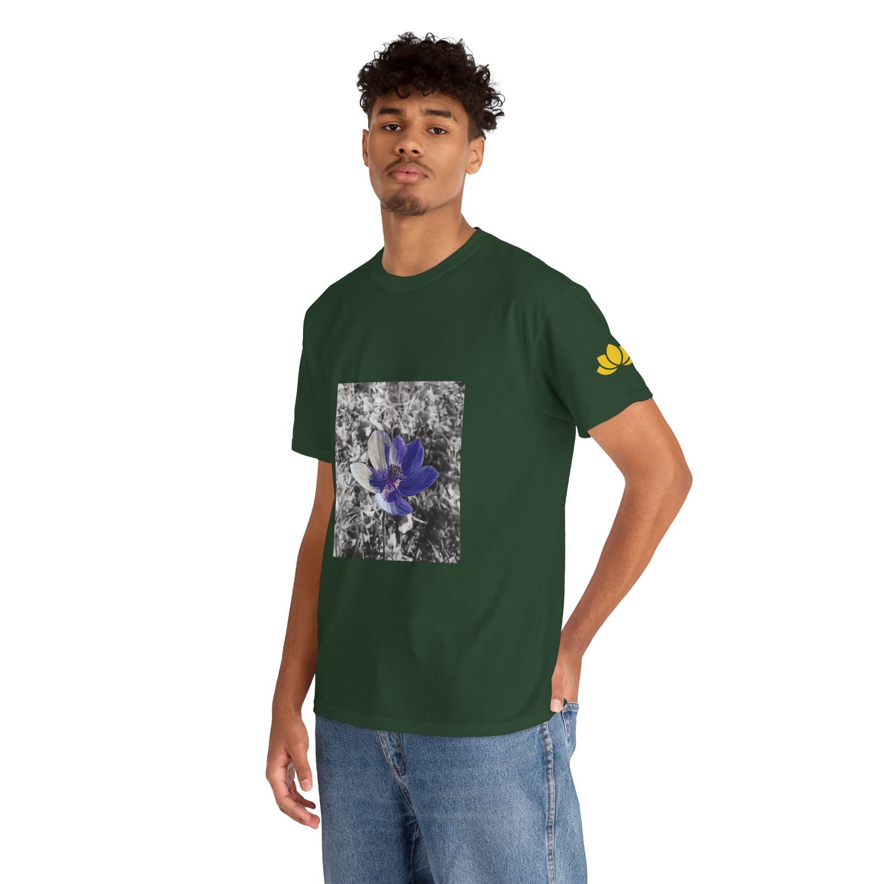 Unisex Heavy Cotton Tee - Poly Art - Flower of Anemone